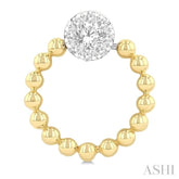 1/4 Ctw Round Cut Diamond Bead Shank Round Shape Lovebright Earrings in 10K Yellow and White Gold